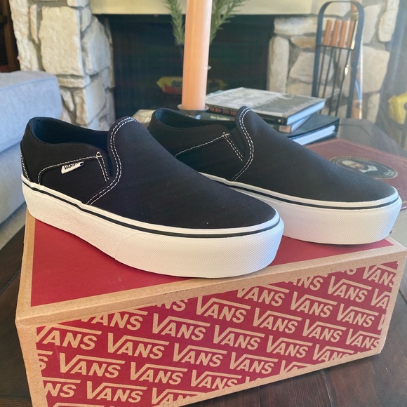 vans asher platform slip on